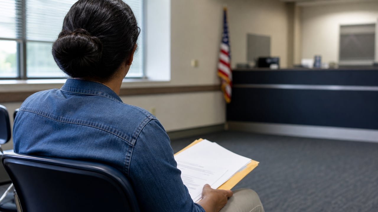 Cubano con documentos migratorios en una oficina de inmigración en Miami, en medio del récord de arrestos de ICE a la comunidad cubana