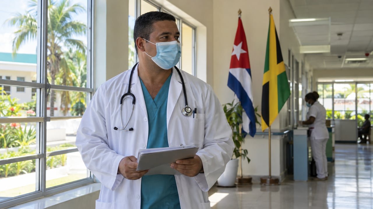Sanitario cubano en un hospital de Jamaica con contrato directo, sin intermediación de La Habana