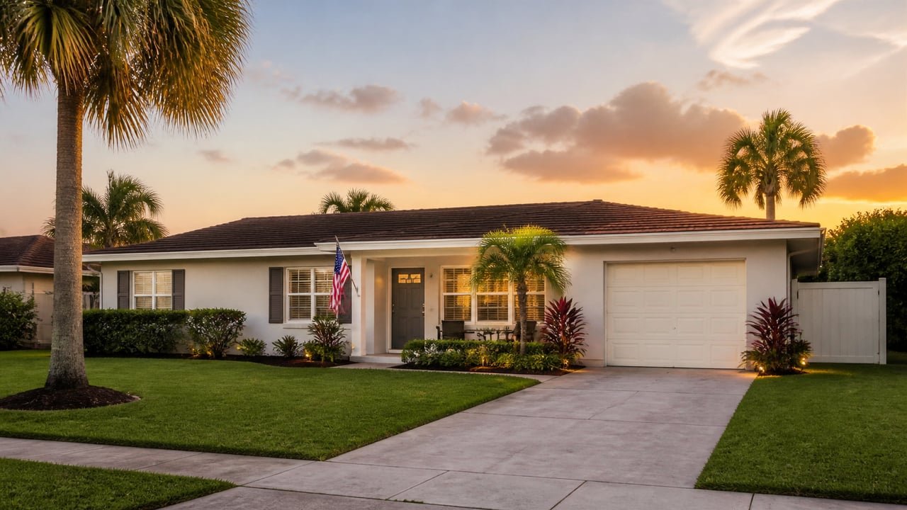 Vivienda residencial en un suburbio de Miami-Dade que podría beneficiarse de la exención Homestead ampliada por la Enmienda 3 de Florida