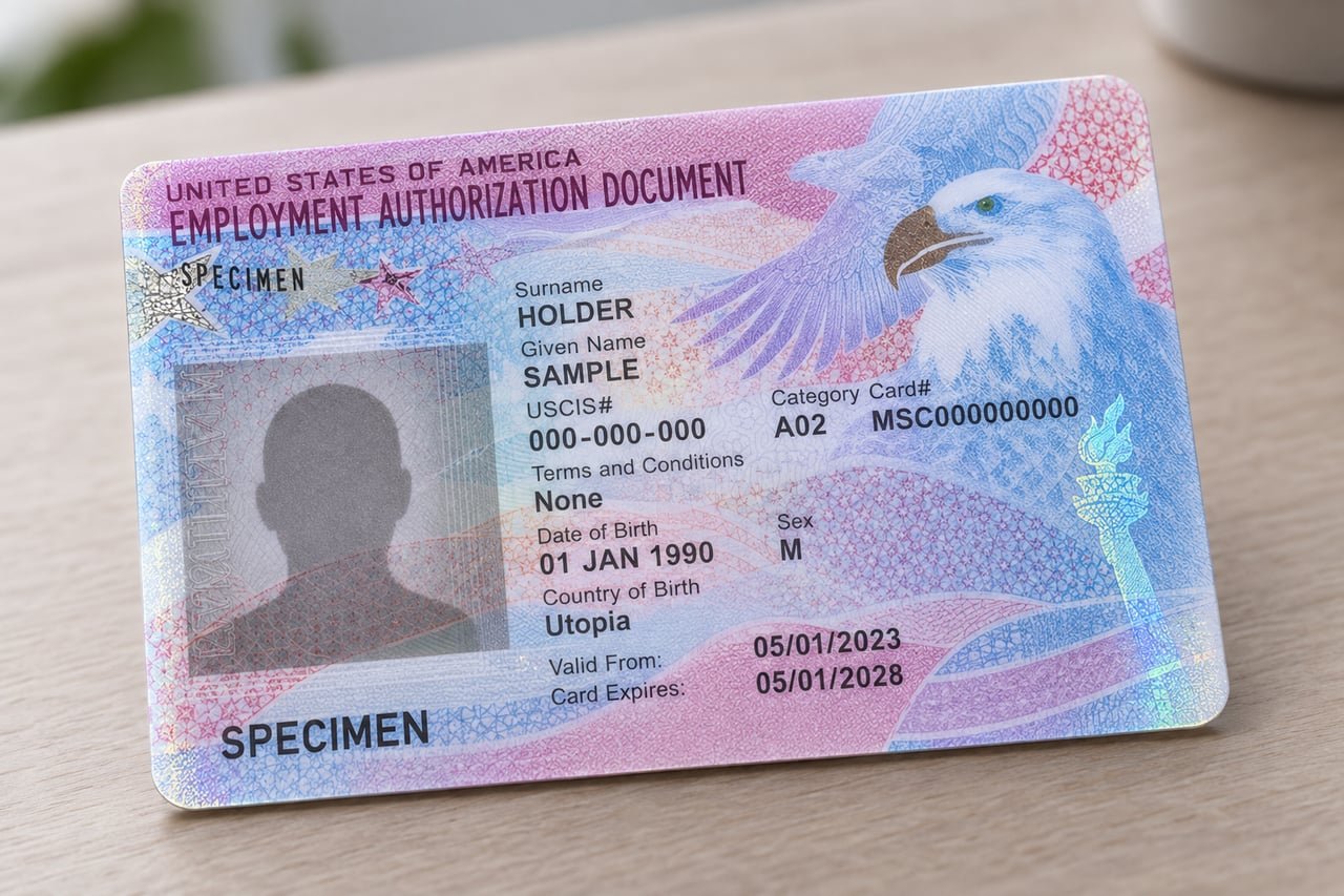 Tarjeta de autorización de empleo EAD de Estados Unidos, documento clave para el asilo político de cubanos