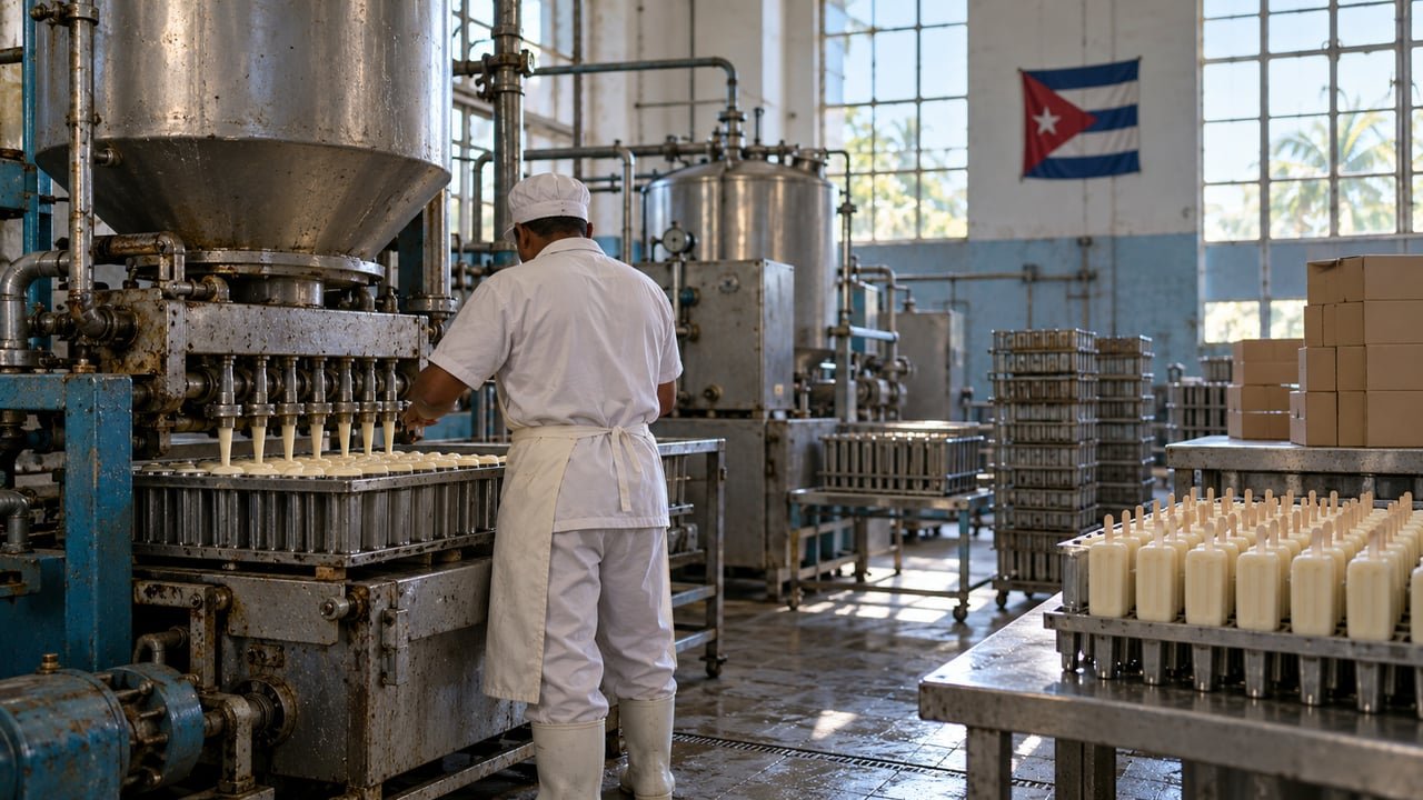 Fábrica de helados estatal en Holguín, Cuba, que CIMEX busca entregar a gestión privada