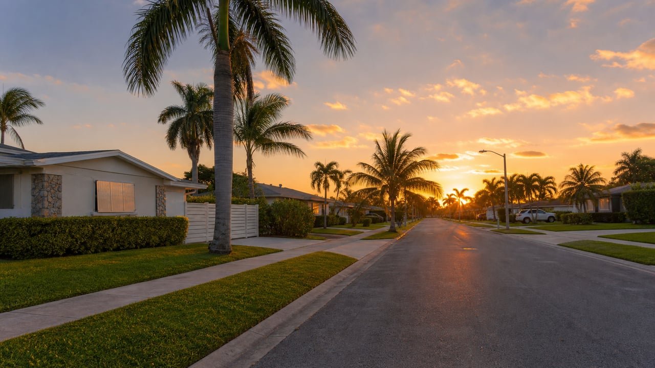 Costo de vida en Miami: vecindario residencial del sur de Florida que ilustra el aumento de gastos