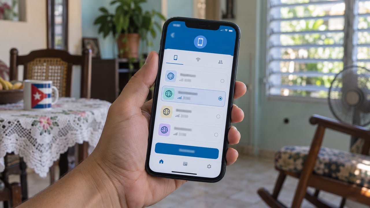 Persona compra un plan de voz y SMS de ETECSA con descuento desde la aplicación Transfermóvil en Cuba