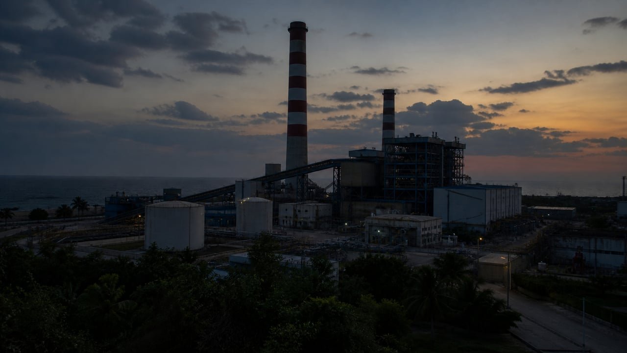 Central termoeléctrica Lidio Ramón Pérez en Felton, Holguín, cuya Unidad 1 volvió a fallar en el apagón que desconectó al oriente de Cuba del SEN