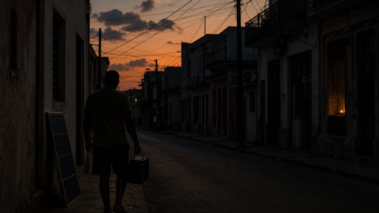 Apagón nacional en Cuba: calle residencial de La Habana a oscuras en julio de 2026