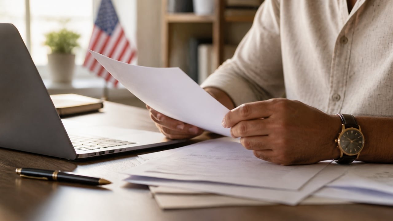 Emprendedor cubano revisa documentos de una LLC en Estados Unidos tras el fin del reporte BOI de FinCEN