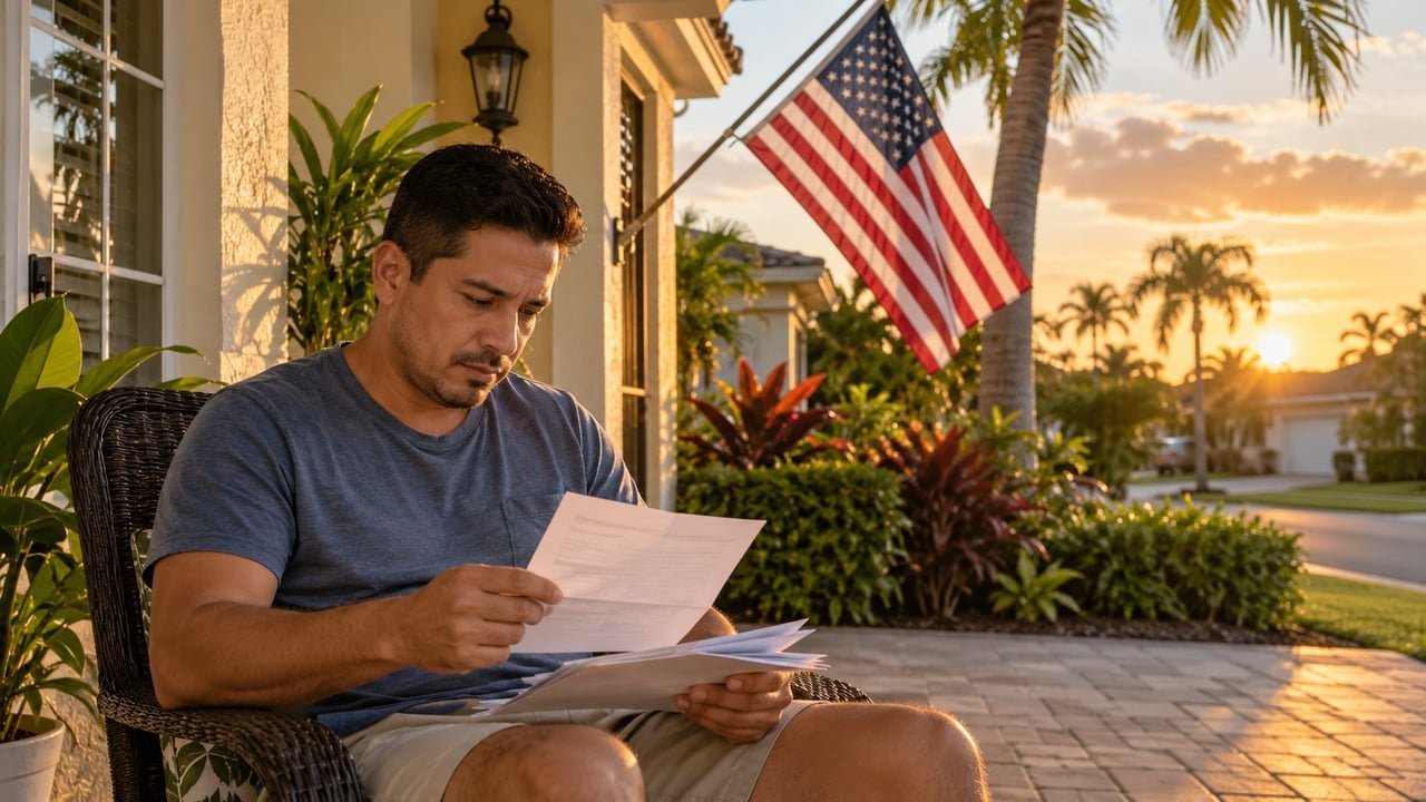 Propietario en Miami-Dade revisa facturas atrasadas de hipoteca y servicios