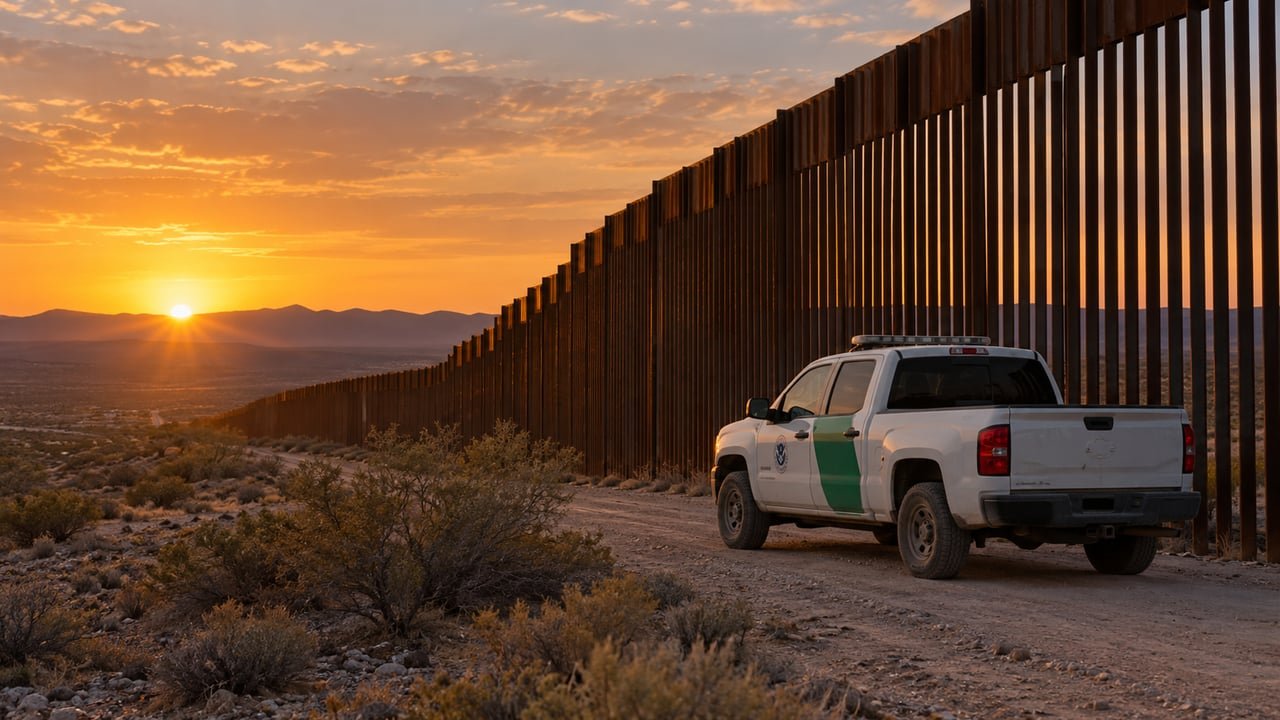 Camioneta de la Patrulla Fronteriza junto al muro en la frontera sur de Estados Unidos, ante el cambio que afecta a los migrantes cubanos