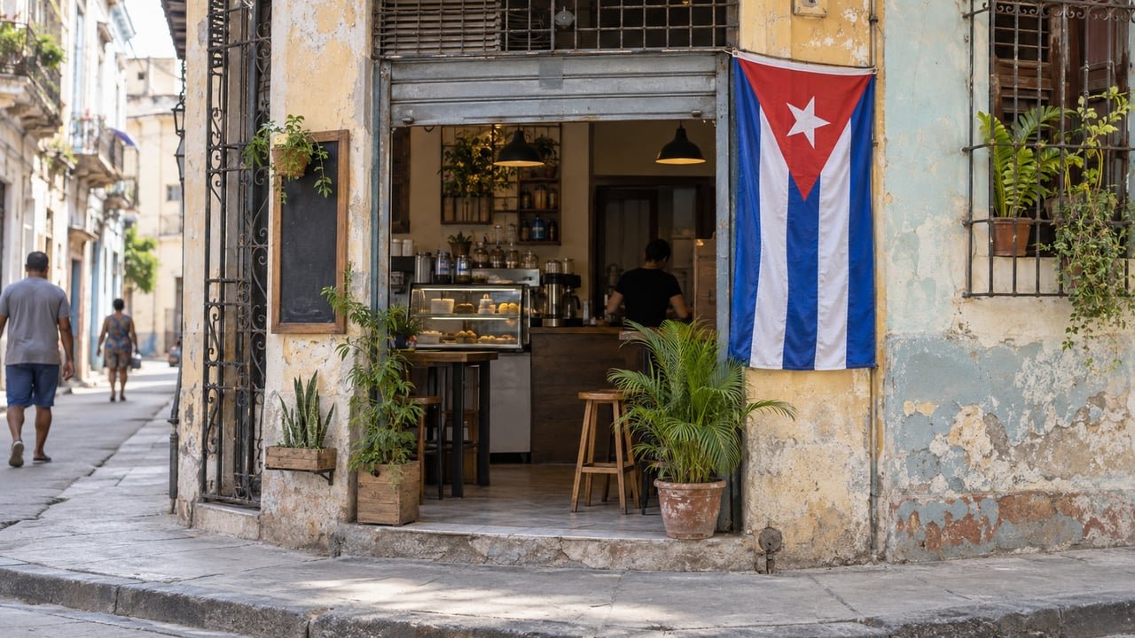 Negocio privado en una calle de La Habana, símbolo de las reformas económicas que Cuba dice haber convertido en ley en 2026