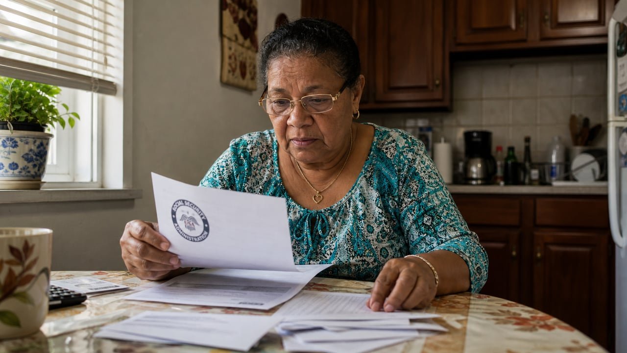 Persona mayor cubana revisa documentos de Seguro Social y Medicare para calcular su edad de jubilación en Estados Unidos